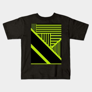 Triangle stripes - Lime Green Kids T-Shirt